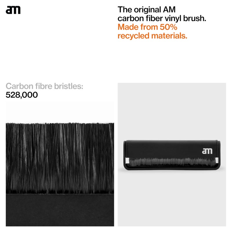 AM Record Cleaner Brush, Ultra Fine Carbon Fibre, Record Anti-Static for Music Lovers, Lifts Dust & Reduces Friction, Record Cleaning Must Have - Image 2